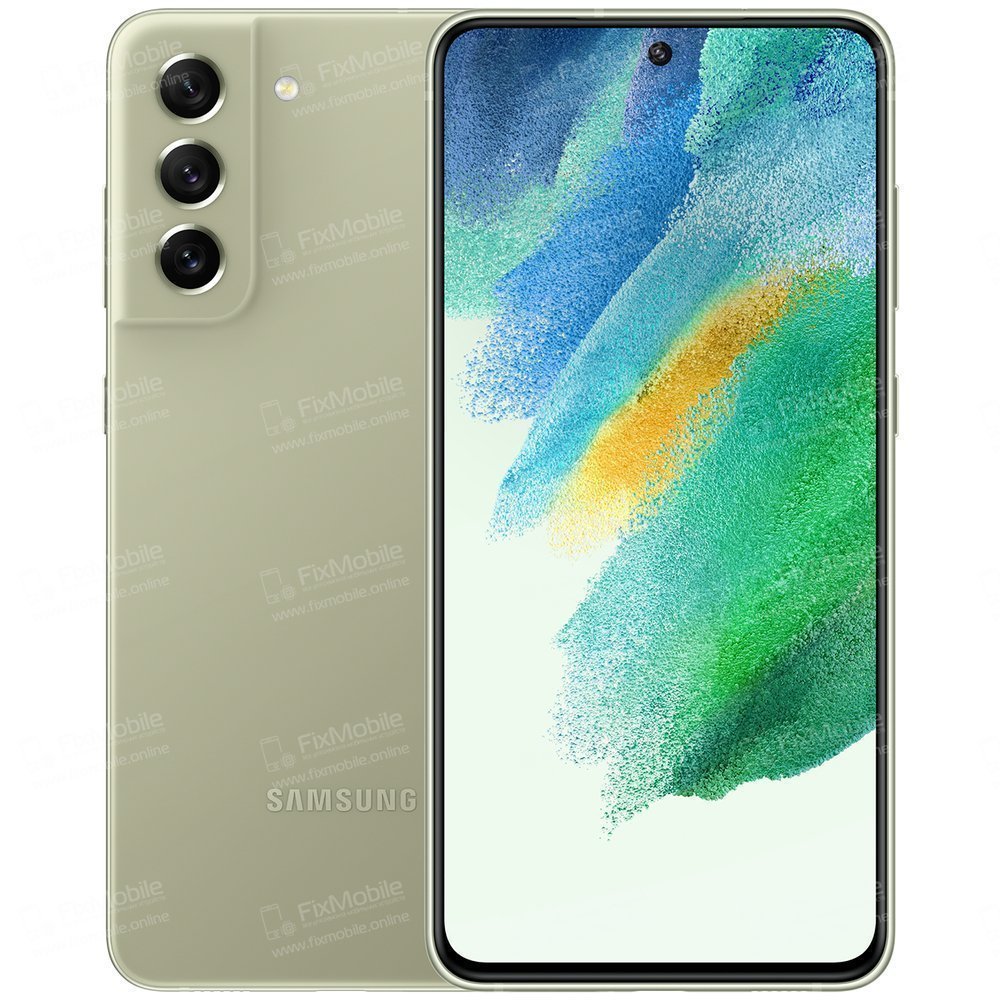Стекло для Samsung Galaxy S21 FE (G990B) с пленкой OCA (черное)