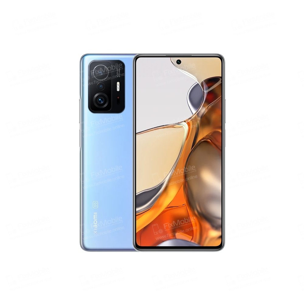 Задняя крышка для Xiaomi 11T Pro (голубая) Премиум