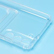 Чехол-накладка - SC276 с картхолдером для Samsung Galaxy S21 FE (G990B) (прозрачная) (210437) — 2
