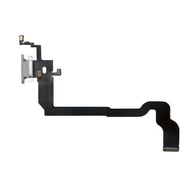 Шлейф для Apple iPhone X на разъем зарядки/микрофон (серый) Премиум &mdash; 1