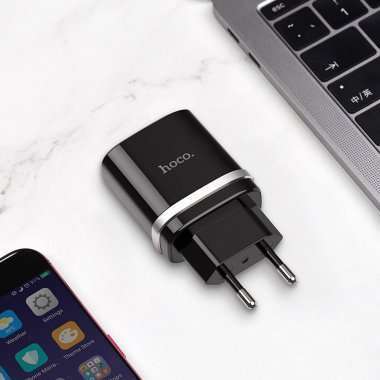 Сетевое зарядное устройство Hoco C12Q USB (черное) — 3