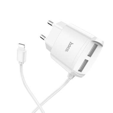 Сетевое зарядное устройство Hoco C59A (USB - Lightning) (белое) — 4